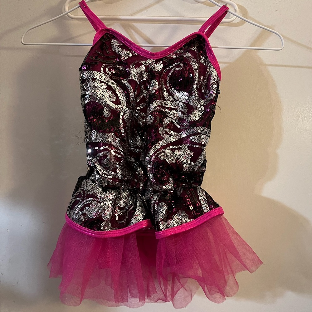 Sparkling Pink and Silver Toddler Dance Costume